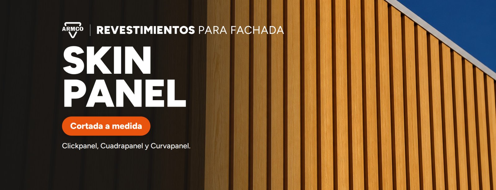 Revestimientos para fachada. Skinpanel. Cortada a medida. Clickpanel, Cuadrapanel y Curvapanel.