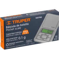 Balanza Digital de Bolsillo Hasta 500g Truper BASE-05J