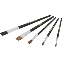 Juego 5 Pinceles Artesanía Cerda Natural Pretul JPIN-5P