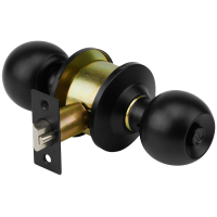 Cerradura De Pomo Esfera Llave Y Botón Negro Hermex CEPO-61R