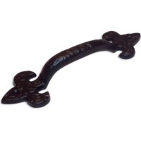 Tirador Para Mueble Hierro Colonial Fleur De Lys AB Brass CI08