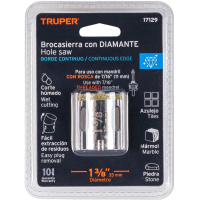 Sierra Copa Diamantada 1 3/8'' Truper COAZ-1-3/8