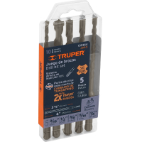 Juego 5 Mechas Sds Plus Para Concreto Truper JBS-5
