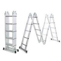 Escalera De Aluminio Convertible 20 Escalones 5.70m Goldex