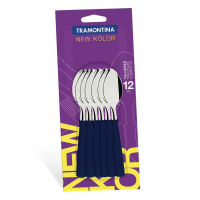 Juego 12 Cucharas De Té Tramontina New Kolor Azul 23167/910