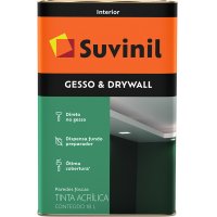 Pintura acrílica Suvinil blanca para yeso, interior y exterior, 18 L