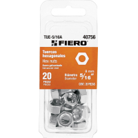 Tuercas Hexagonales 5/16'' Blister x 20 Fiero TUE-5/16A