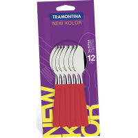 Juego 12 Cucharas De Té Tramontina New Kolor Rojo 23167/970