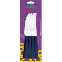 Juego 12 Cuchillos De Asado Tramontina New Kolor Azul 23160/914