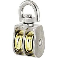 Roldana Doble Giratoria Bronce Cromado 1 1/2'' HK 