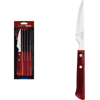 Juego 6 Cuchillos Chuleteros Polywood Rojo Tramontina 21109/674