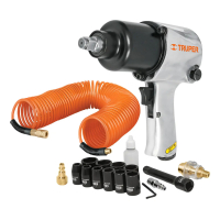 Llave de impacto inalámbrico Truper TPN-734H-2K gris 60Hz