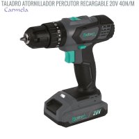 Taladro atornillador percutor recargable 20V 40N/m