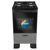 Cocina Supergas 4 Hornallas Titanio, Mesada de Vidrio Enxuta CENXV27542T