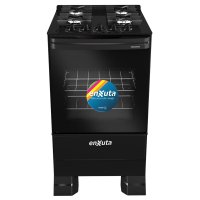 Cocina Supergas 4 Hornallas Negra, Mesada de Vidrio Enxuta CENXV27542NG-1