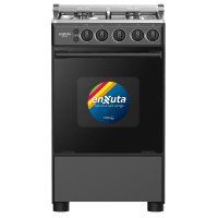 Cocina Supergas 4 Hornallas Negra con Termocupla 50x60 Enxuta CENX9504N