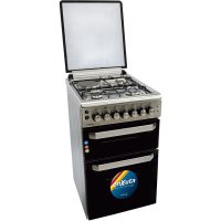 Cocina Doble Horno con 3 Hornallas y 1 Disco Eléctrico Inox 50x60 Enxuta CENX650I
