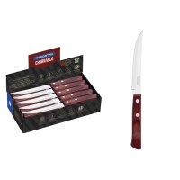 Cuchillo Asado 5'' Display 60Pz. Polywood Rojo Tramontina 21199/764