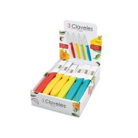 Cuchillo Verduras Colores 3'' Display 24Unid. 3 Claveles 1443