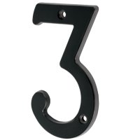 Número De Puerta ''3'' Bronce Negro Alto 4'' Hermex NUCH-3N