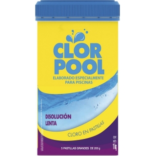 Pastillas Cloro Disolución Lenta Piscina Clorpool 1kg