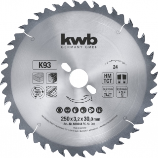 Disco Sierra De Mesa 10'' Widia 24 Dientes KWB