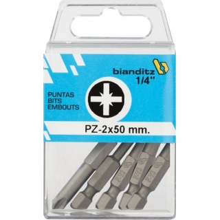 Juego 5 Puntas Atornillador Pozidriv PZ1 50mm Bianditz