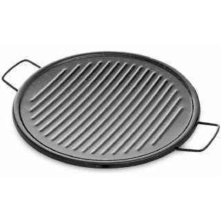 Plancha Grill Redonda Acero Esmaltado 36cm Vaello