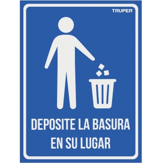 Cartel Letrero Deposite La Basura En Su Lugar Truper