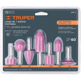 Juego 7 Piedras Montadas Esmeril Truper JPM-7