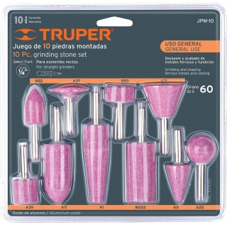 Juego 10 Piedras Montadas Esmeril Truper JPM-10