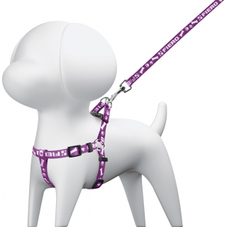 Correa Con Arnés Pechera Perro Largo 1.15mt Fiero