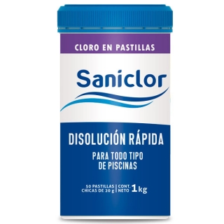 Pastillas Cloro Disolución Rápida Piscina Saniclor 1 Kg