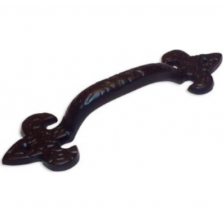 Tirador Mueble Hierro Colonial Fleur De Lys 20cm Ab Brass