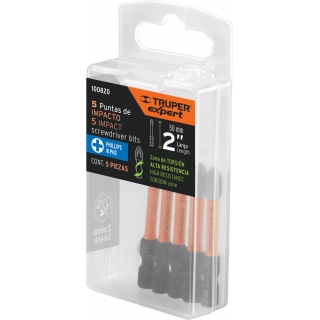 Puntas Atornillador Impacto Phillips PH2 x 50mm Truper
