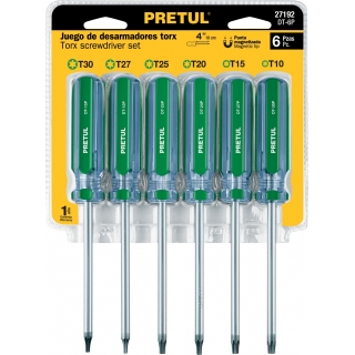 Juego 6 Destornilladores Torx T10 A T30 Pretul DT-6P