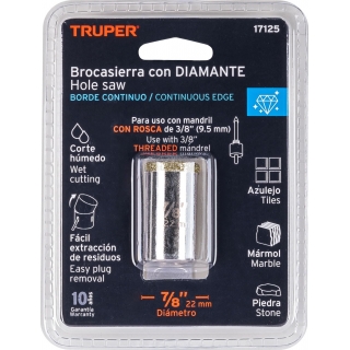 Sierra Copa Diamantada 7/8'' Truper COAZ-7/8