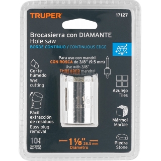 Sierra Copa Diamantada 1 1/8'' Truper COAZ-1-1/8