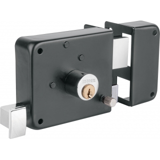 Cerradura Sobreponer Negra Llave Tradicional Hermex