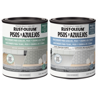 Kit Pintura + Protector Pisos Azulejos Beige Rust Oleum