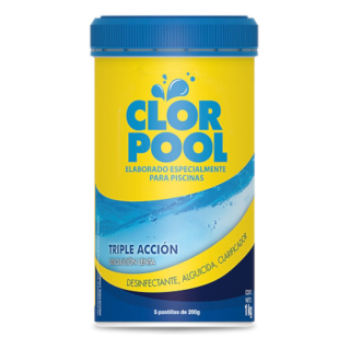 Pastillas Cloro Triple Acción Piscina Clorpool 1kg 