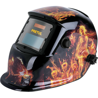Careta Máscara Soldar Pretul Diseño Fuego