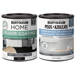 Kit Pintura + Protector Pisos Azulejos Negro Rust Oleum
