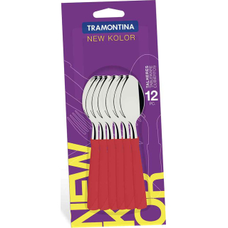 Juego 12 Cucharas De Té Tramontina New Kolor Rojo