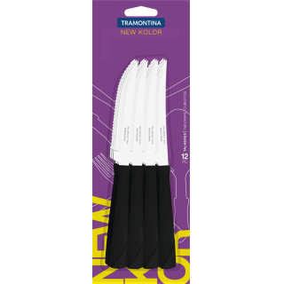 Juego 12 Cuchillos De Asado Tramontina New Kolor Negro