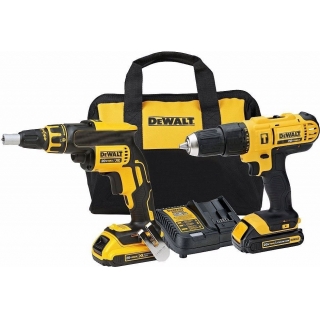 Combo Atornillador Yeso + Taladro Dewalt 2 Bats 20v + Bolso