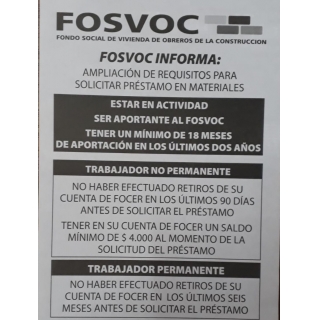 FONDO SOCIAL DE VIVIENDA DE OBREROS DELA CONSTRUCCION FOSVOC