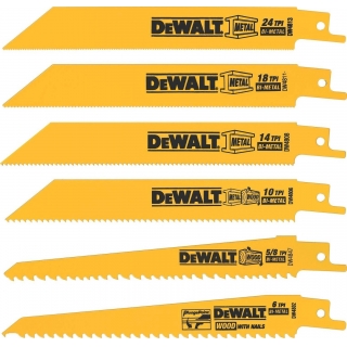 Juego 6 Hojas para Sierra Sable 6" Dewalt DW4856