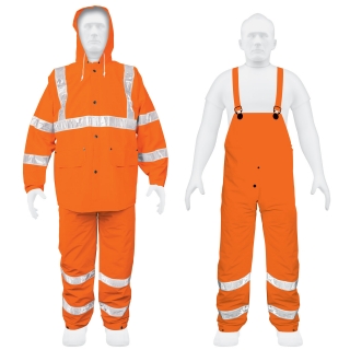 Equipo de Lluvia Impermeable Naranja Reflectivo Truper