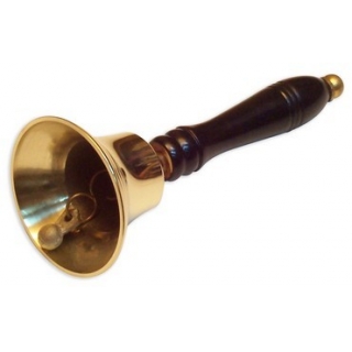 Campana de Mano Bronce Mango Madera Ab Brass